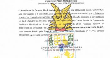 Pauta de Julgamento – Prestação de Contas