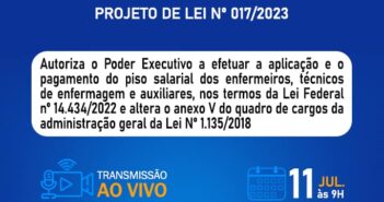 Projeto de Lei que garante o pagamento do piso salarial da enfermagem será aprovado em sessão extraordinária