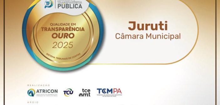 Câmara Conquista Selo Ouro de Transparência